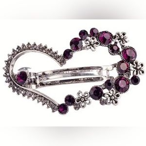 HAIR Barrette Elegant Vintage Rhinestone Heart Barrette